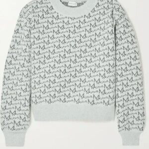 Magda Butrym Gray Patterned Crew Neck Sweater